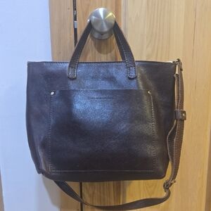 Portland Leather Dark Brown Tote Bag